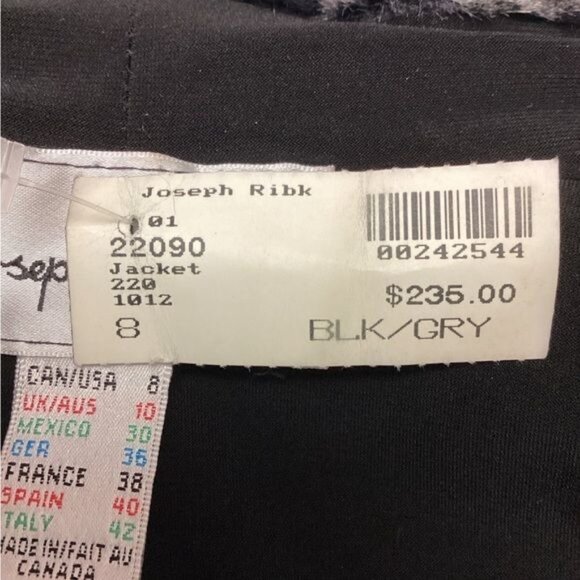 Joseph Ribkoff Women’s Mixed Media Open Front Faux Fur Trim Cardigan, Black, 8 - Picture 8 of 10